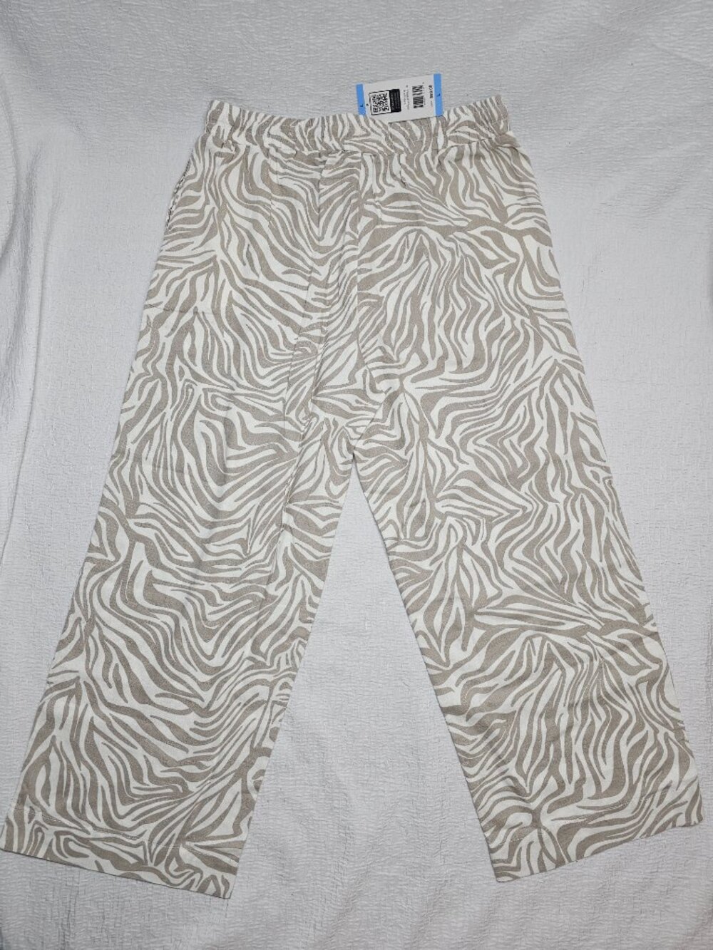 Rafaella Women's Drawcord Waistband Wide Leg Linen Blend Pant Size L - Picture 6 of 6